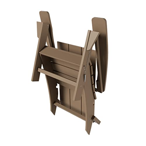 WestinTrends Ashore 8-Piece Modern Poly Folding Adirondack Chair Set Weathered Wood