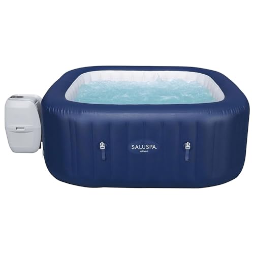 Bestway SaluSpa Hawaii AirJet Inflatable Hot Tub 6 Person with 140 Jets, Blue & Gray