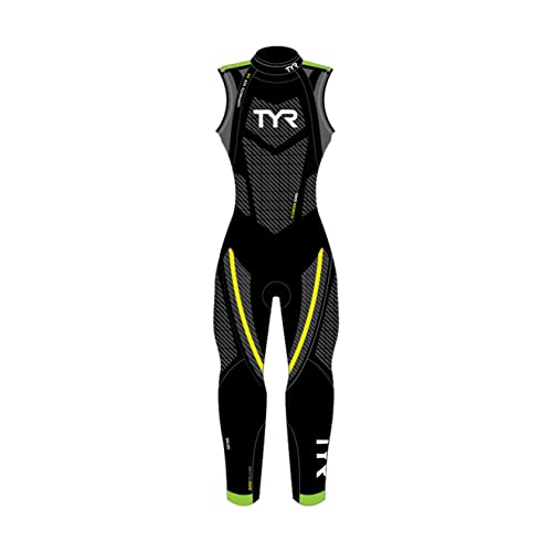TYR Men Cat 5 Sleeveless Wetsuit Black/Grn/Yellow S