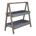 Safavieh Outdoor Collection Danser 2-Tier Shelf Dark Walnut/Grey