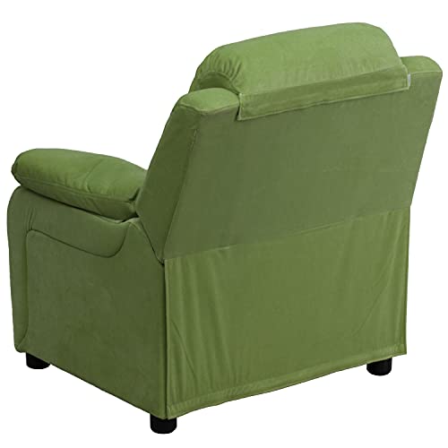 Flash Furniture Charlie Kids Recliner with Storage Arms Avocado Microfiber