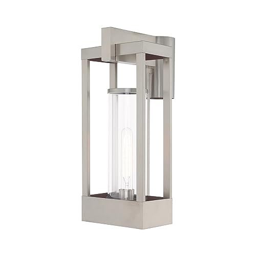 Livex Delancey 18.88" One Light Outdoor Post Top Lantern Brushed Nickel