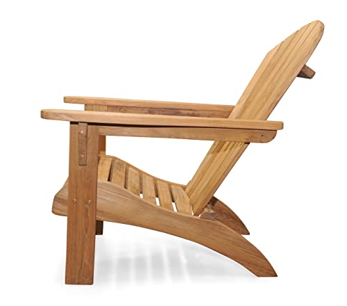 GOLDENTEAK Premium Teak Adirondack Chairs - Pair Golden Honey Brown