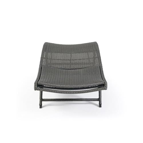 Noble House Kauai Outdoor 6-Pc Wicker Chaise Lounge Set Grey