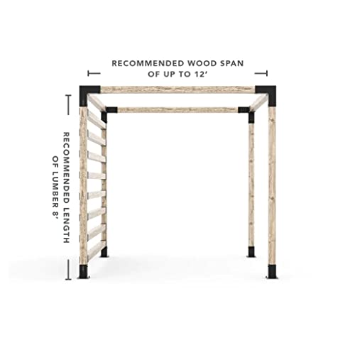 TOJAGRID Any Size Pergola Kit with Post Wall for 4x4 Wood Graphite