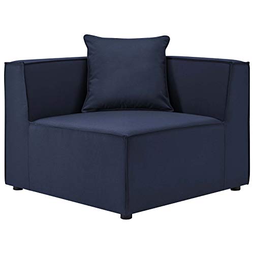 Modway Saybrook Patio Upholstered Loveseat and Ottoman Set Navy