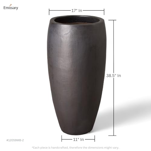 Emissary Matte Black Stoneware Round Jar 19in. L x 38.5in. H