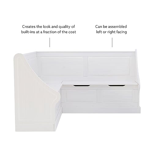 Linon Harris White Corner Breakfast Nook