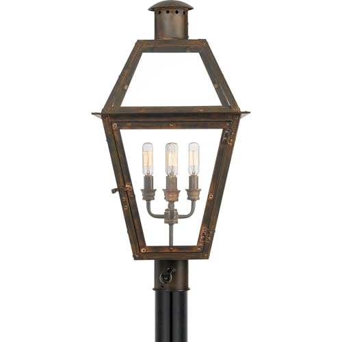 Quoizel Rue De Royal Outdoor Post Lantern 26 Inch 4-Light Industrial Bronze