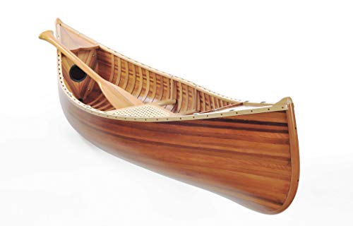 HomeRoots 20.25" x 70.5" x 15" Wooden Canoe with Ribs Matte Finish Wooden