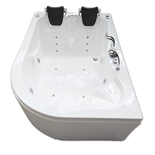 SIMBASHOPPING USA HAVANA Whirlpool Corner Bathtub Hydrotherapy Hot Tub 66.5" 2 Person