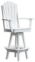 Furniture Barn USA Poly Lumber Adirondack Swivel Bar Chair with Arms White