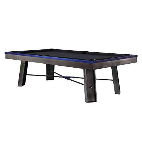 Empire USA Plank & Hide - Maddox Billiard Pool Table Gunmetal Grey w/ Electric Blue