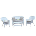 Jeco 4pc Wicker Conversation Set White