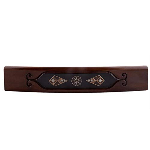 Helena Wood Art Wooden Mosaic Inlaid Oval Rummy Game Set Black