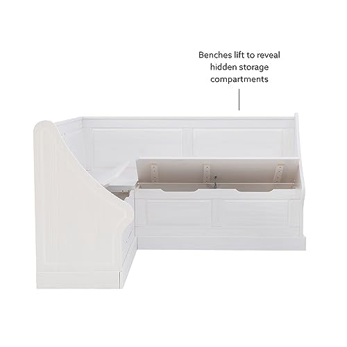 Linon Harris White Corner Breakfast Nook