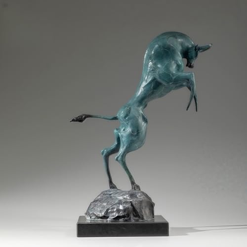 FENGSHUI-CAISHEN Blue Pure Copper Wall Street Bull Statue