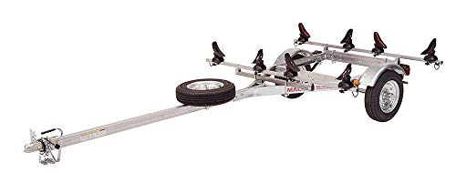 Malone MicroSport LowBed 2-Boat Saddle Up Pro Kayak Trailer Package Silver
