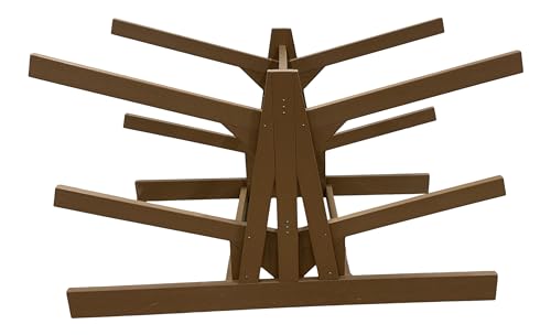 Log Kayak Rack Double Sided Freestanding Recycled Poly Kayak Rack Nutmeg Brown