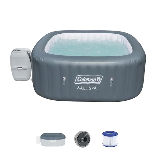 Coleman SaluSpa 114 AirJet Inflatable Hot Tub with 2-Pack of Bestway SaluSpa Non-Slip Seats