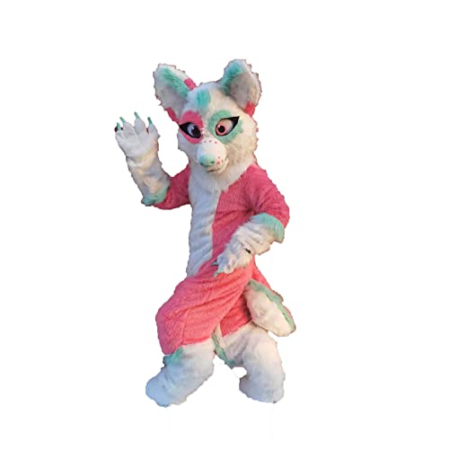 FurryWu Studio Pink Rose Husky Dog Fursuit Fullsuit Teen Costume