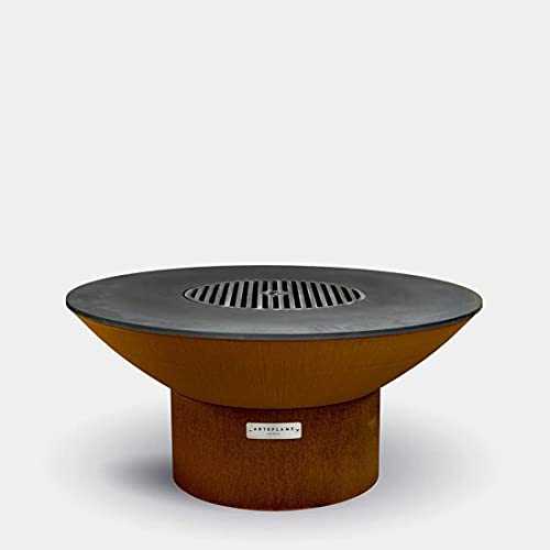 ARTEFLAME Classic 40" Grill with Low Round Base Wood/Charcoal Fire Pit Rust