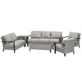 National Outdoor Living Westfields Collection 6-Piece All-Weather Patio Bistro Set Grey