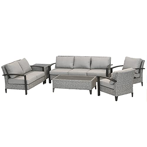 National Outdoor Living Westfields Collection 6-Piece All-Weather Patio Bistro Set Grey