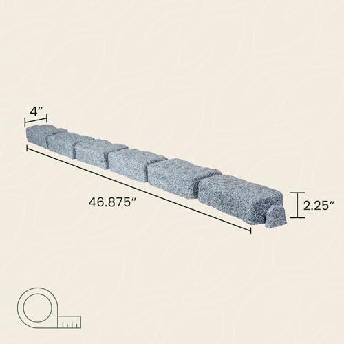 Beuta DIY No Dig Faux Stone Landscape Edging with Anchoring Spikes 48" L x 4" W x 2.25" H Sandstone
