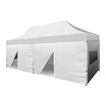 BANNER BUZZ EZ Pop Up Canopy Tent 20x10 with Sidewalls and Mesh Windows White