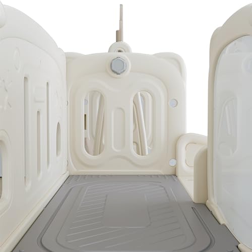 KZPFER 5-in-1 Toddler Slide and Swing Set with Whiteboard Gray