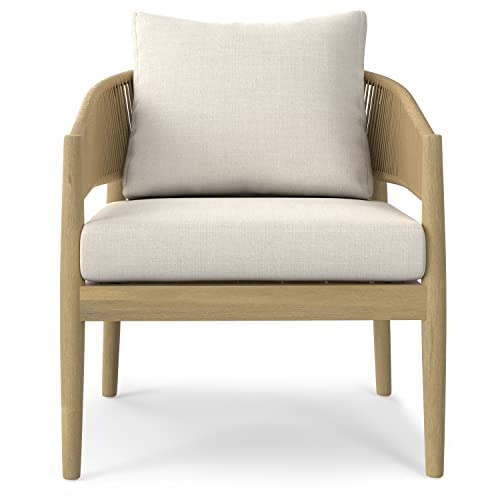 SIMPLIHOME Bayshore Contemporary 4 Piece Outdoor Conversation Set Natural