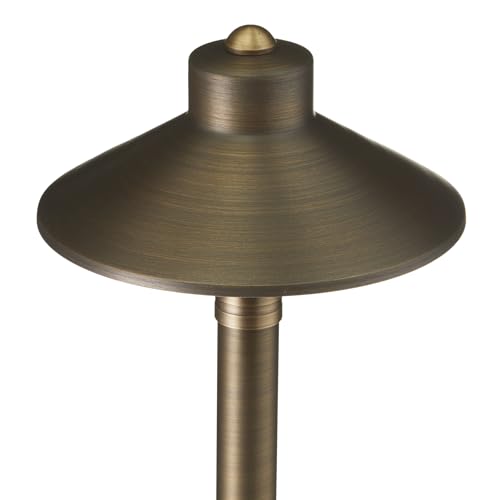 VOLT 15-Pack 12V Cast Brass Flat Hat Path Lights Bronze