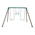 Lifetime Metal Swing Set for Kids Outdoor Heavy Duty Playset Green/Tan