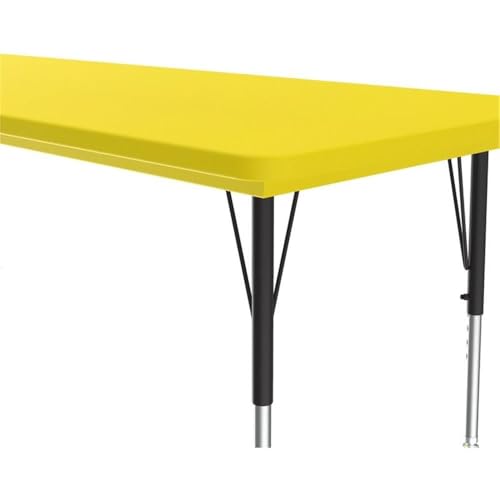 Pemberly Row 30" x 72" Contemporary Plastic & Metal Activity Table Yellow