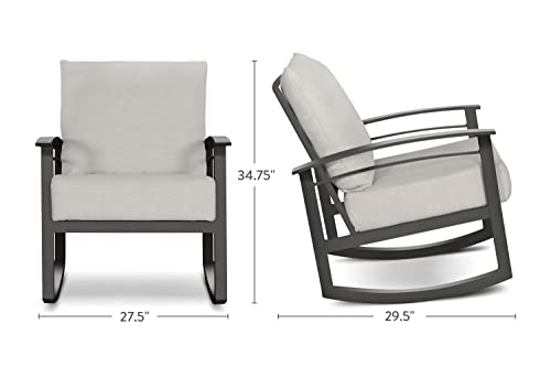 Winston Stanford Cushion Rocking Lounge Chair Weathered Teak