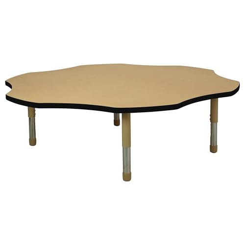 Factory Direct Partners Flower Toddler Activity Table 60" Adjustable Maple/Black/Sand