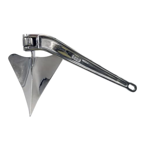 MarineNow Stainless Steel CQR Boat Anchor Hinged Plow Style 44 LBS