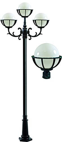 DABMAR LIGHTING GM2630-VG Cast Aluminum 10" Globe Post Light Fixture Verde Green