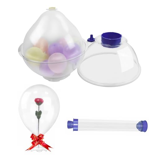 nLn Hope Balloon Stuffer Machine Kit with Pump Expander and Flower Tube Purple Transparent