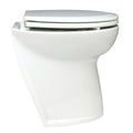 Jabsco Deluxe Flush Marine Head 12 Volt Electric Toilet Angled Back White