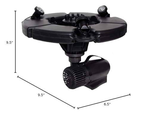 POND BOSS PRO Floating Fountain with Lights 1/2 HP 5000 GPH Pump Black