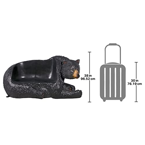 Design Toscano Brawny Grizzly Bear Bench Sculpture Black