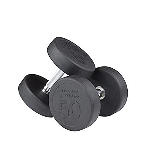 Body-Solid Rubber Round Dumbbell Set 5-50 lb