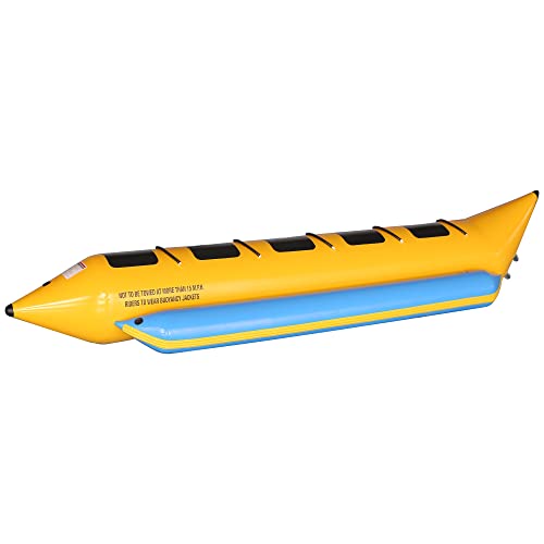 SereneLife Jovial 5-Person Inflatable Banana Boat Yellow