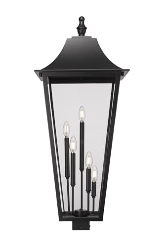 Z-Lite Gannon 5 Light Outdoor Post Mount Fixture Black