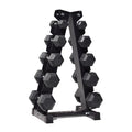 CENTR Dumbbell Weight Set with Rack - 150 Lb Rubber Hex Weight Set