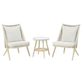 Furniture of America Chauncy Aluminum 3-Piece Outdoor Bistro Set Natural Tone