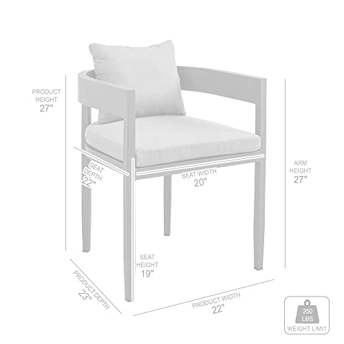 Armen Living Menorca Outdoor Patio Dining Chairs Set of 2 Dark Grey