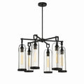 Bailey Street Home 6 Light Outdoor Pendant Vintage Style Satin Black